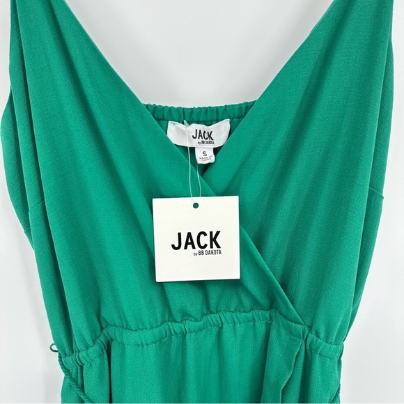 NWT Jack by BB Dakota Maxi Dress Women's Size Small Green Wrap Hi Low with flaws - Picture 4 of 13